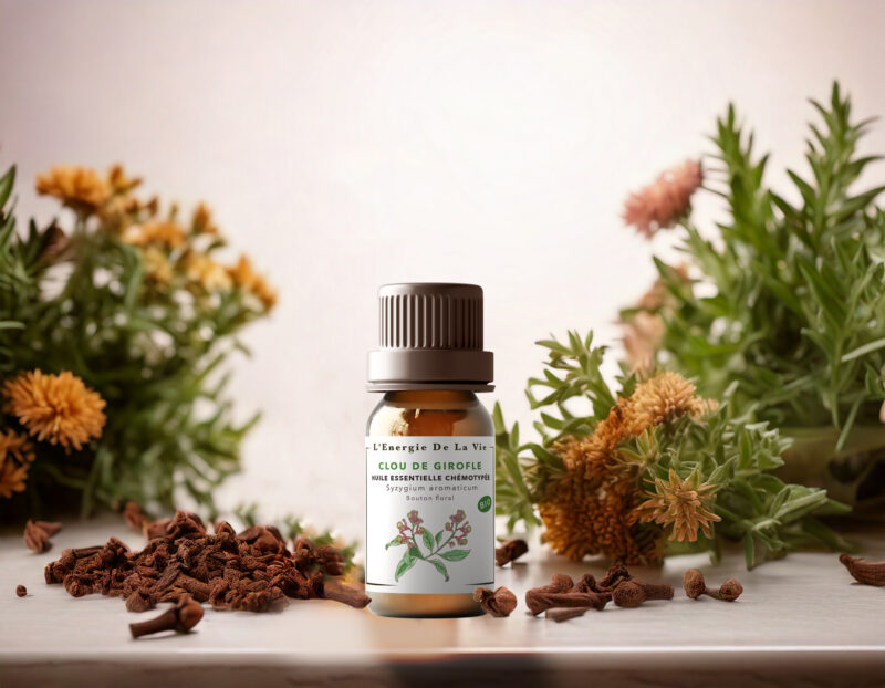Découvrez l’huile essentielle de clou de girofle bio, aux propriétés antalgiques et anti-infectieuses. Idéale pour soulager les douleurs dentaires, renforcer l’immunité et purifier l’air en diffusion.